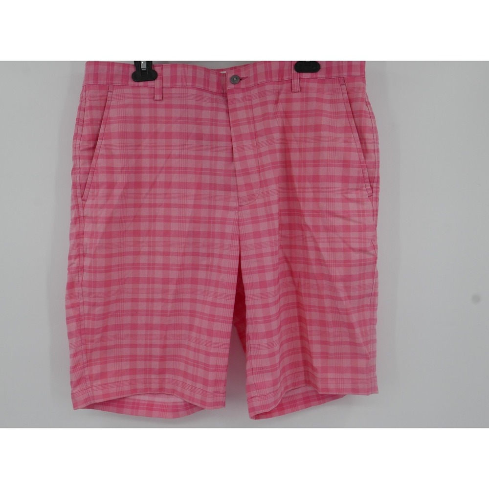 FootJoy Shorts Pink Plaid Stretch Golf Microfiber Chino Performance Men's 36